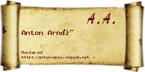 Anton Arnó névjegykártya